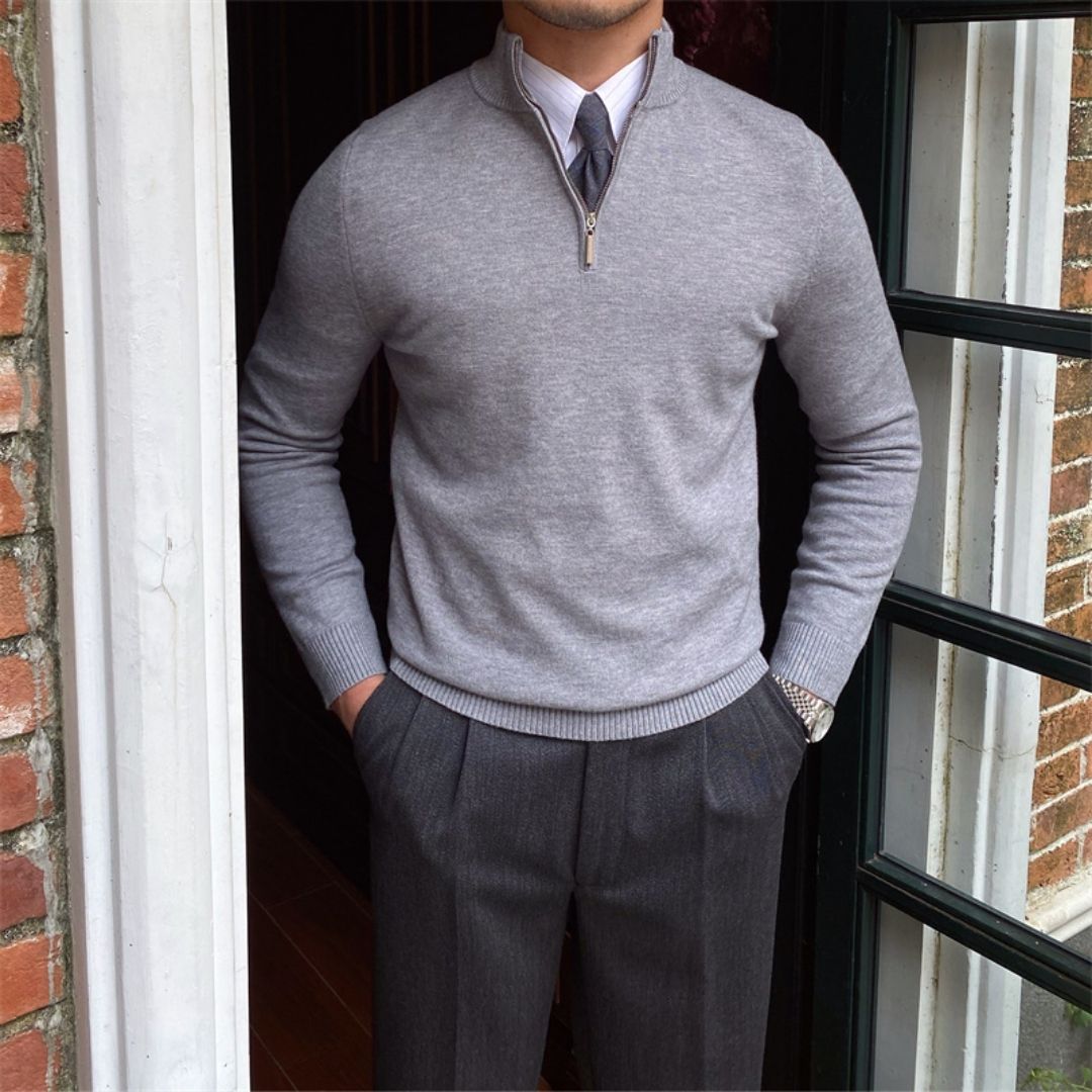 Men’s half zip knitted winter sweater