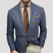 Men’s tweed wool slim fit checked tailored blazer