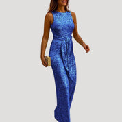 Women’s spring backless glitter jumpsuit