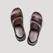 Men's leather slide sandals – slip on open toe
