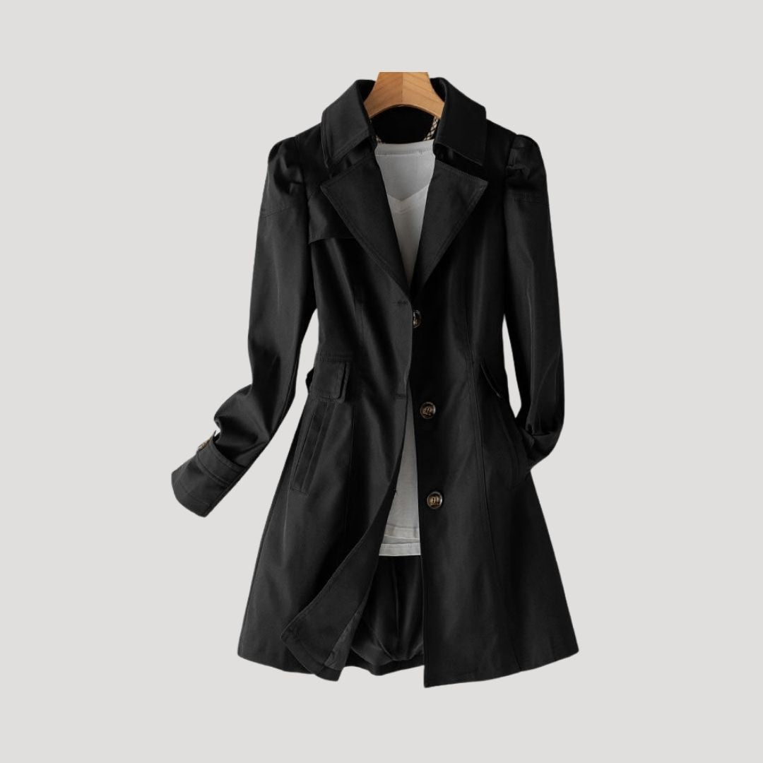 Women’s long trench style winter overcoat