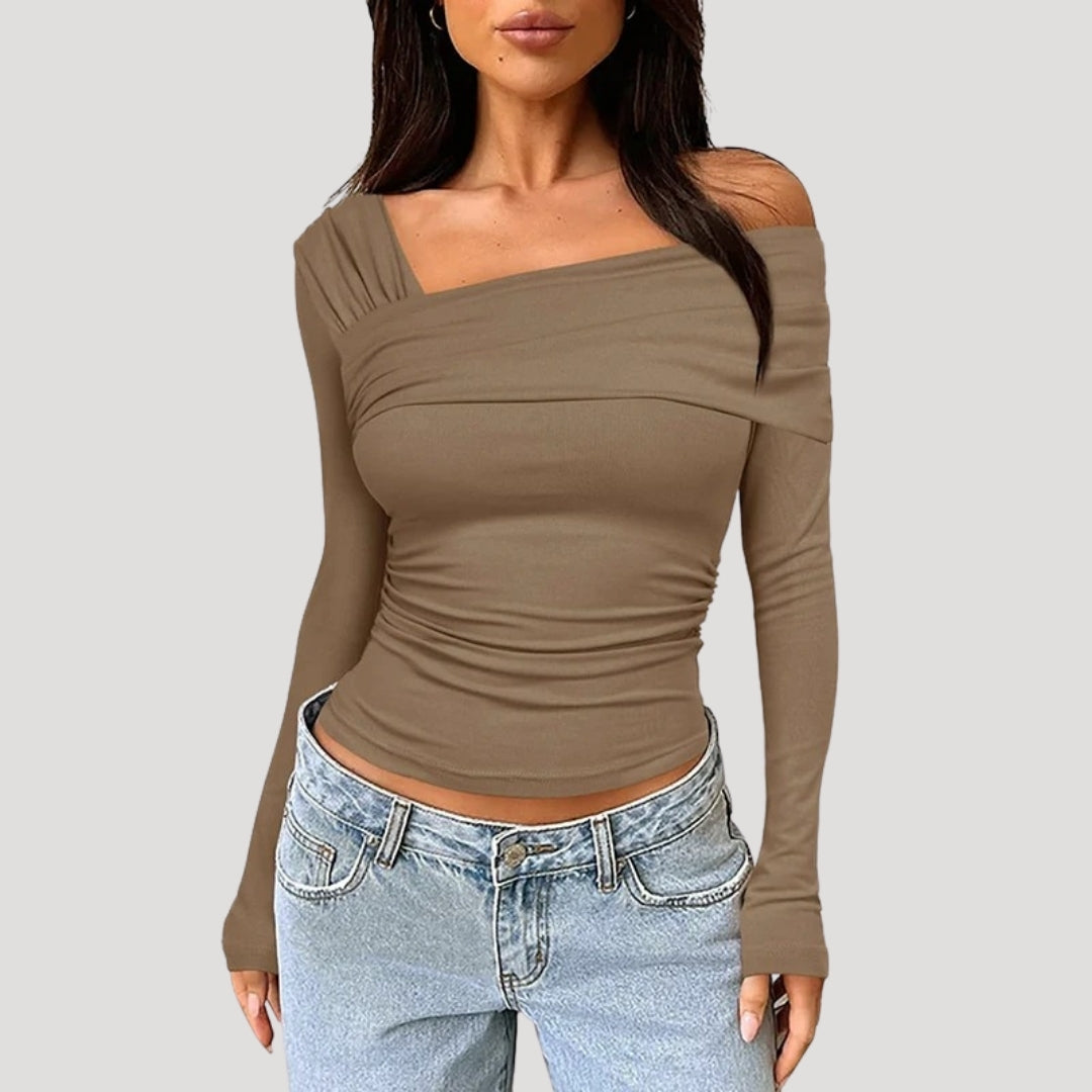 Off shoulder long sleeve top