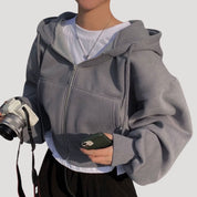 Women’s oversized zip up hoodie for winter layering