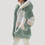 Women’s fluffy faux fur cosy winter jacket