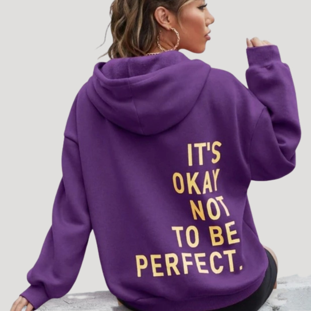 Women’s oversized fleece printed winter hoodie