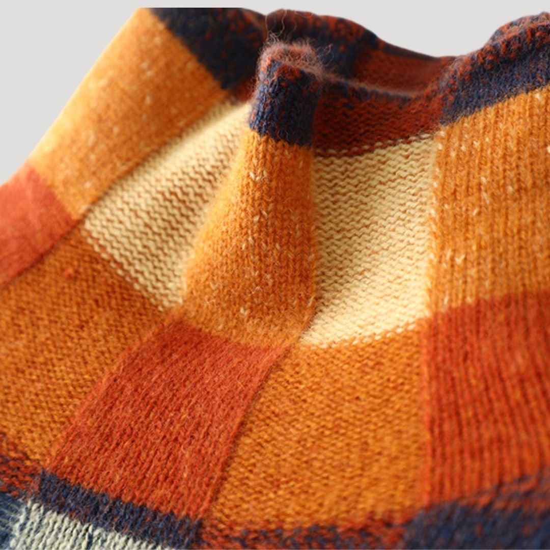Women’s roll neck oversized patterned warm knit jumper