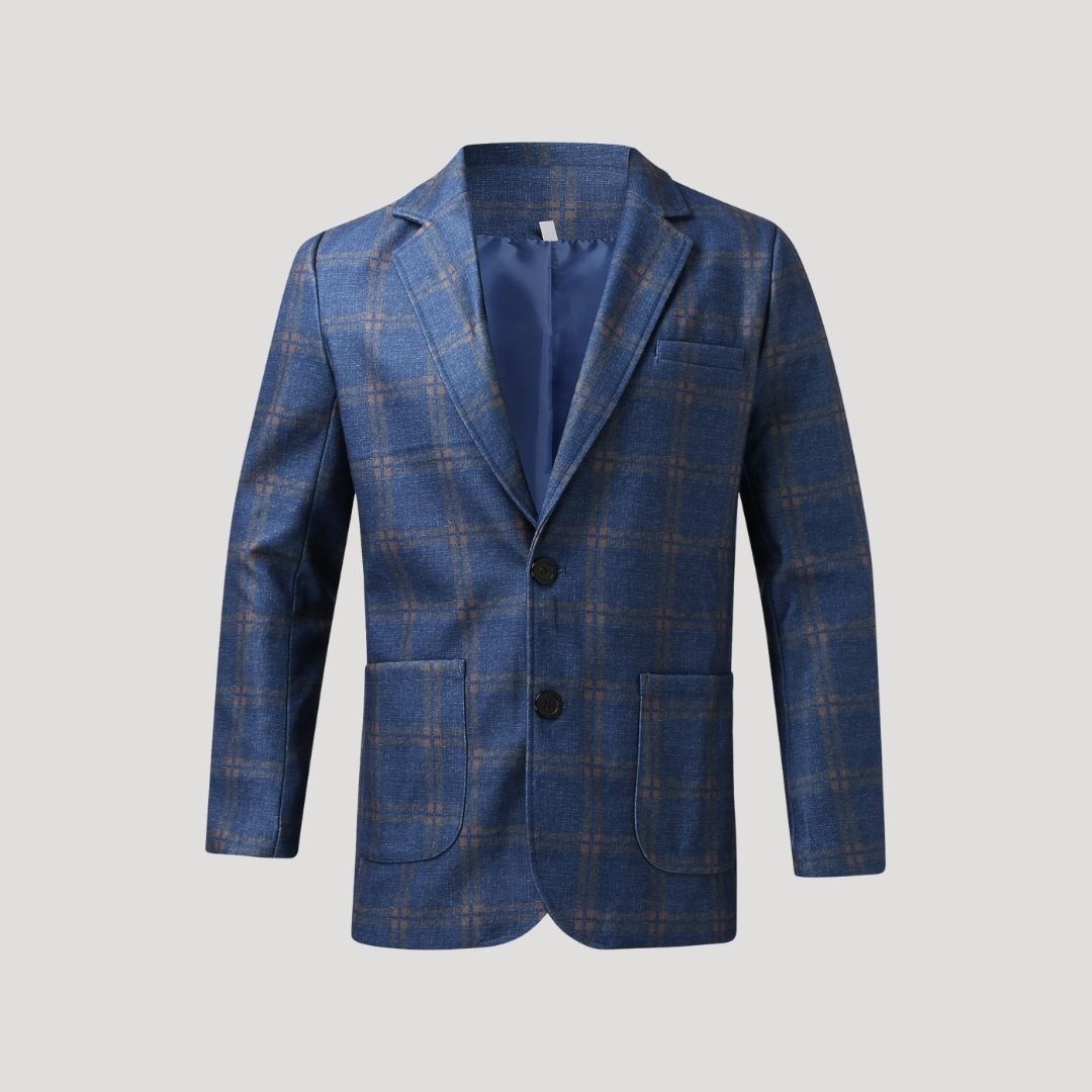 Men’s tweed wool slim fit checked tailored blazer
