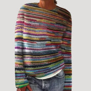 Women colorful patterned knit sweater