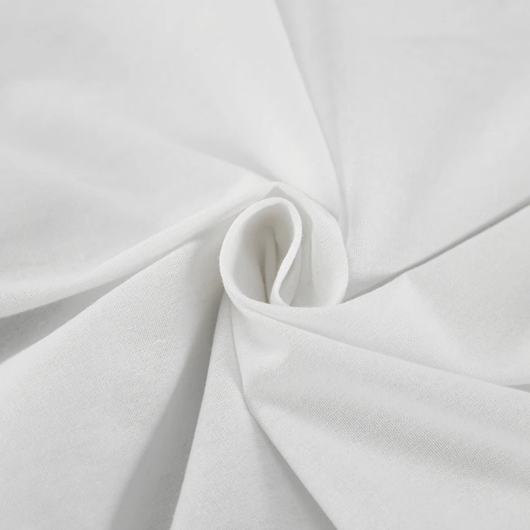 Women’s white linen co ord set with long sleeve shirt