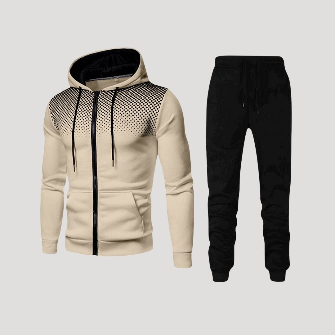 Men’s fleece hooded winter black jogging tracksuit