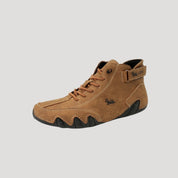 Men’s leather high-top sneakers – casual streetwear shoes
