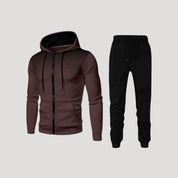 Men’s fleece hooded winter black jogging tracksuit