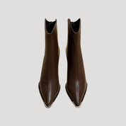 Women's block heel pointed toe ankle boots