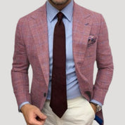 Men’s tweed wool slim fit checked tailored blazer