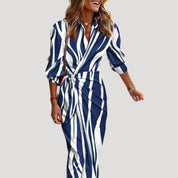 Women’s summer wrap shirt dress printed satin look