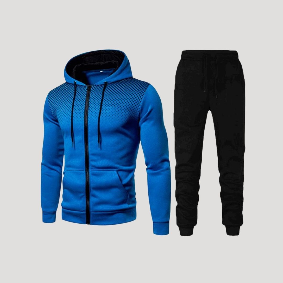 Men’s fleece hooded winter black jogging tracksuit