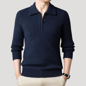 Men’s knitted zip neck smart casual winter jumper