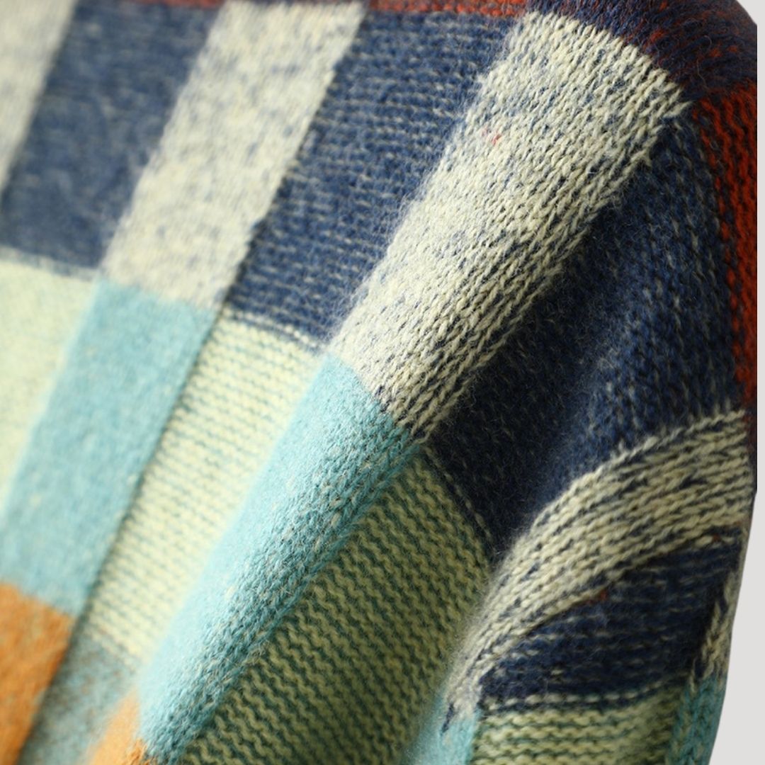 Women’s roll neck oversized patterned warm knit jumper