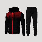 Men’s fleece hooded winter black jogging tracksuit