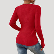 Ribbed long sleeve henley top