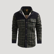 Men’s fleece lined padded checked winter jacket