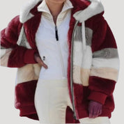 Women’s fluffy faux fur cosy winter jacket