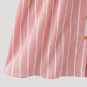 Women’s striped summer belted midi shirt dress