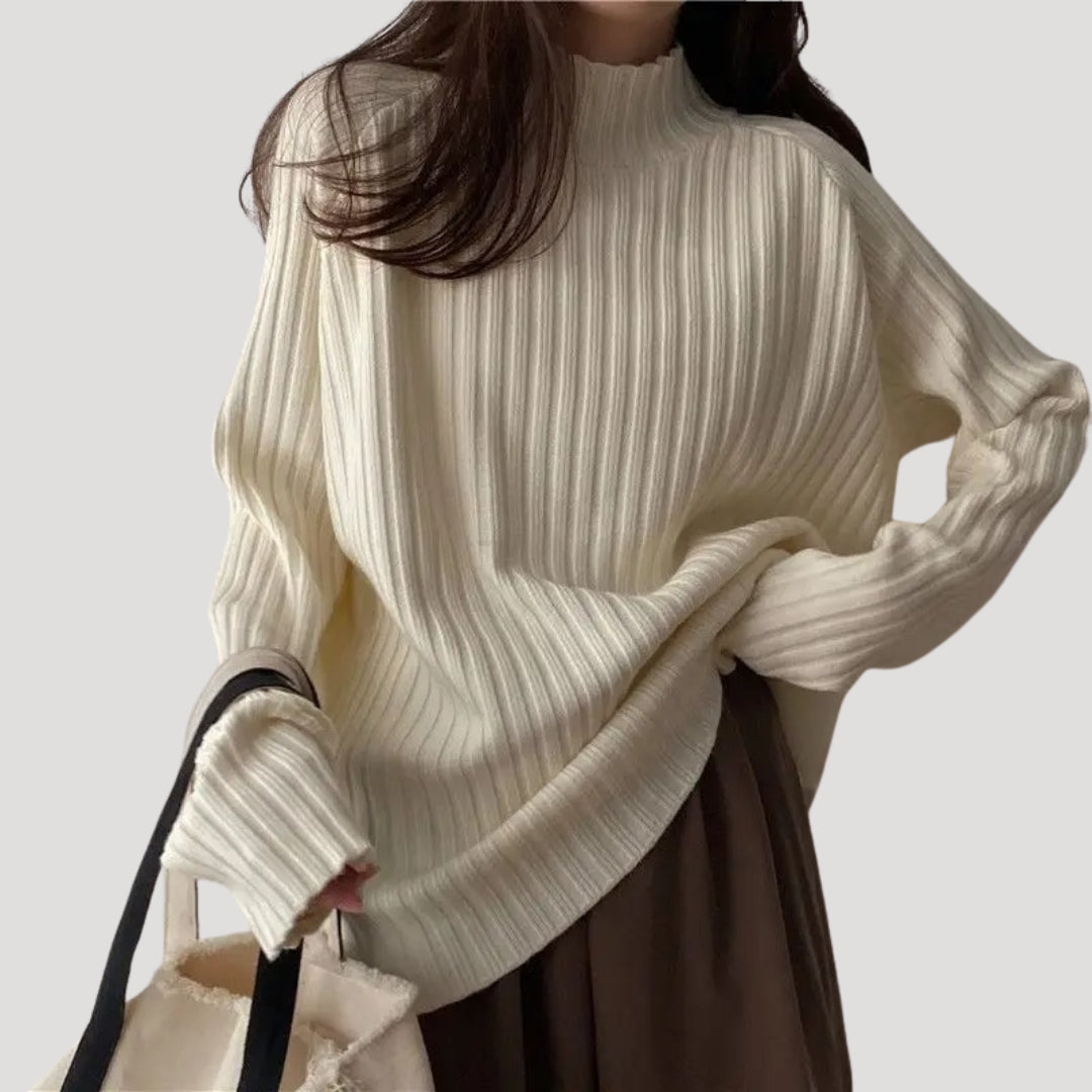Women’s roll neck knitted jumper oversized winter style