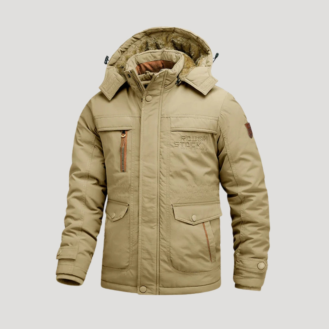 Men insulated winter parka jacket