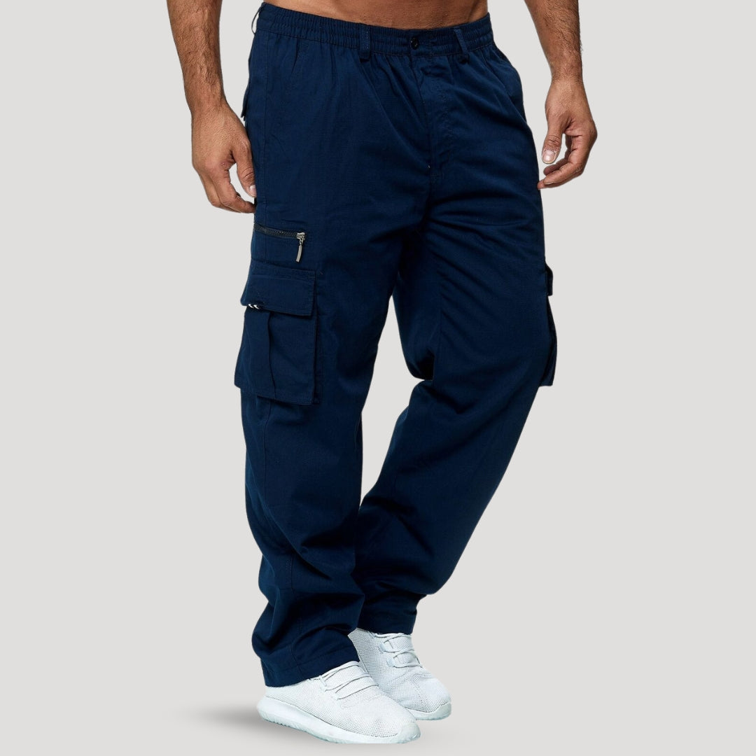 Cargo pants with elastic waistband