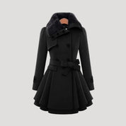 Women elegant layered winter coat