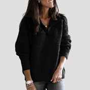 Women zip neck chunky jumper