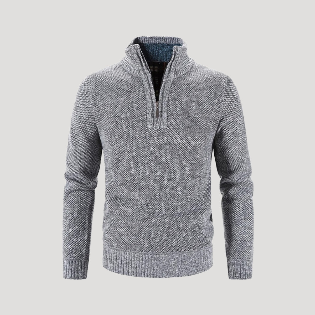 Men knit half-zip jumper