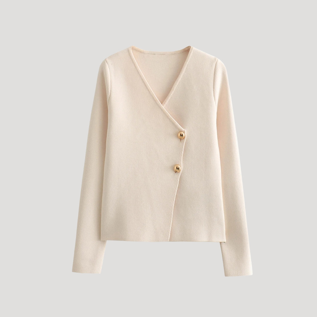 Women ribbed asymmetric cardigan