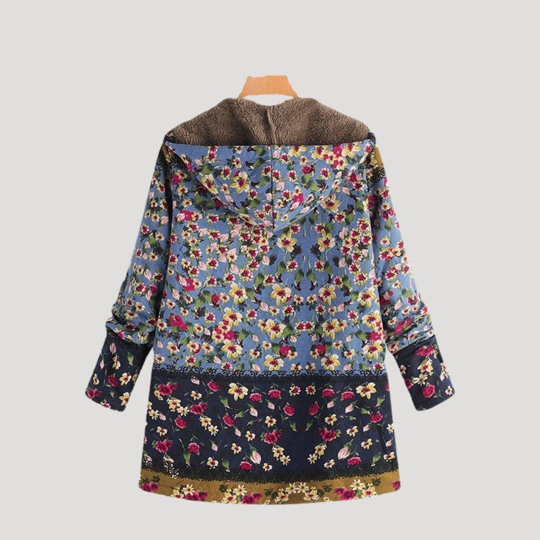 Floral hooded coat