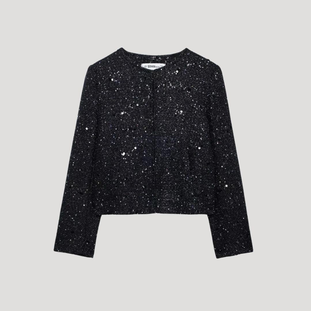 Women sequin cropped cardigan