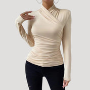 Women ruched crossover top