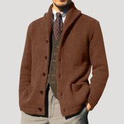 Classic knitted shawl collar cardigan