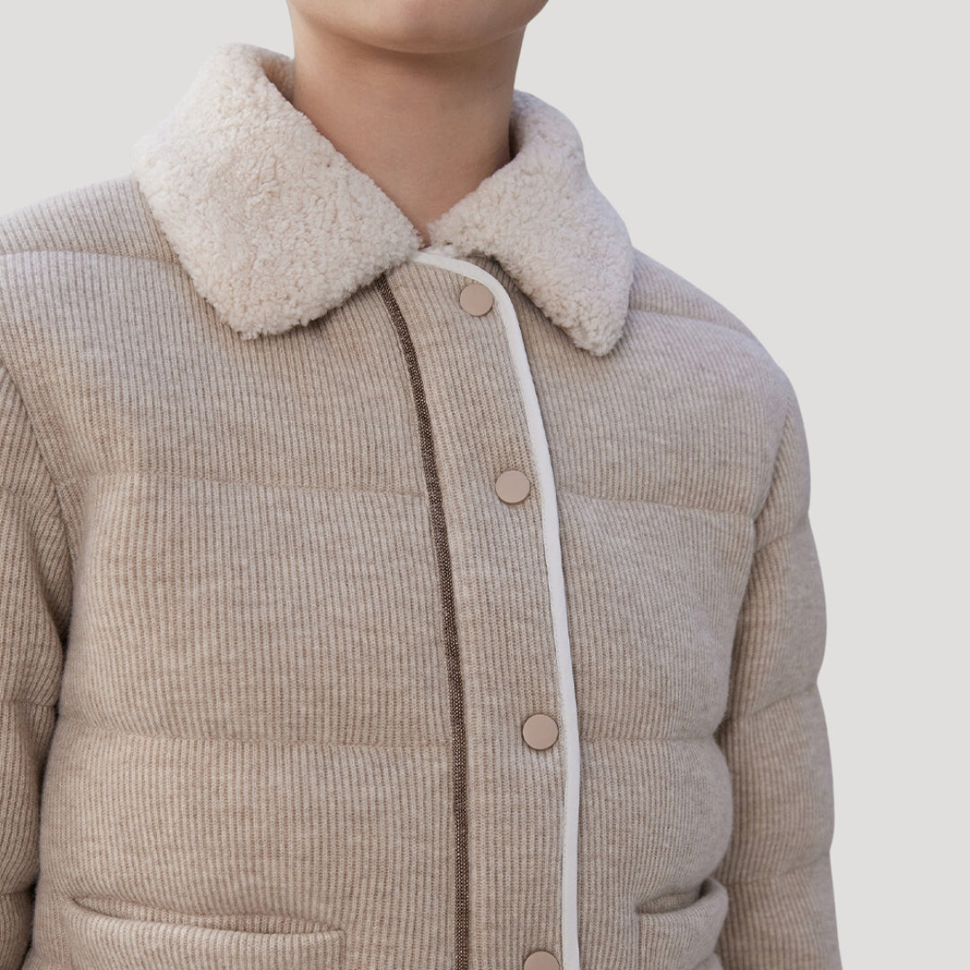 Luxury corduroy puffer jacket