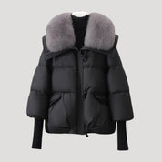 Winter fur collar puffer coat