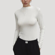 Asymmetric stitch long sleeve top