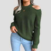 Women’s off shoulder chunky knit sweater