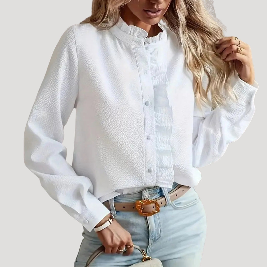 Women’s long sleeve top – smart casual button front blouse