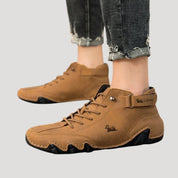Men’s leather high-top sneakers – casual streetwear shoes