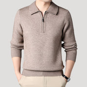 Men’s knitted zip neck smart casual winter jumper
