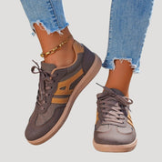 Women’s sporty lace-up sneakers with contrast side panels