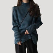 Women’s roll neck knitted jumper oversized winter style