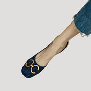Women’s slingback flats suede low heel smart shoes