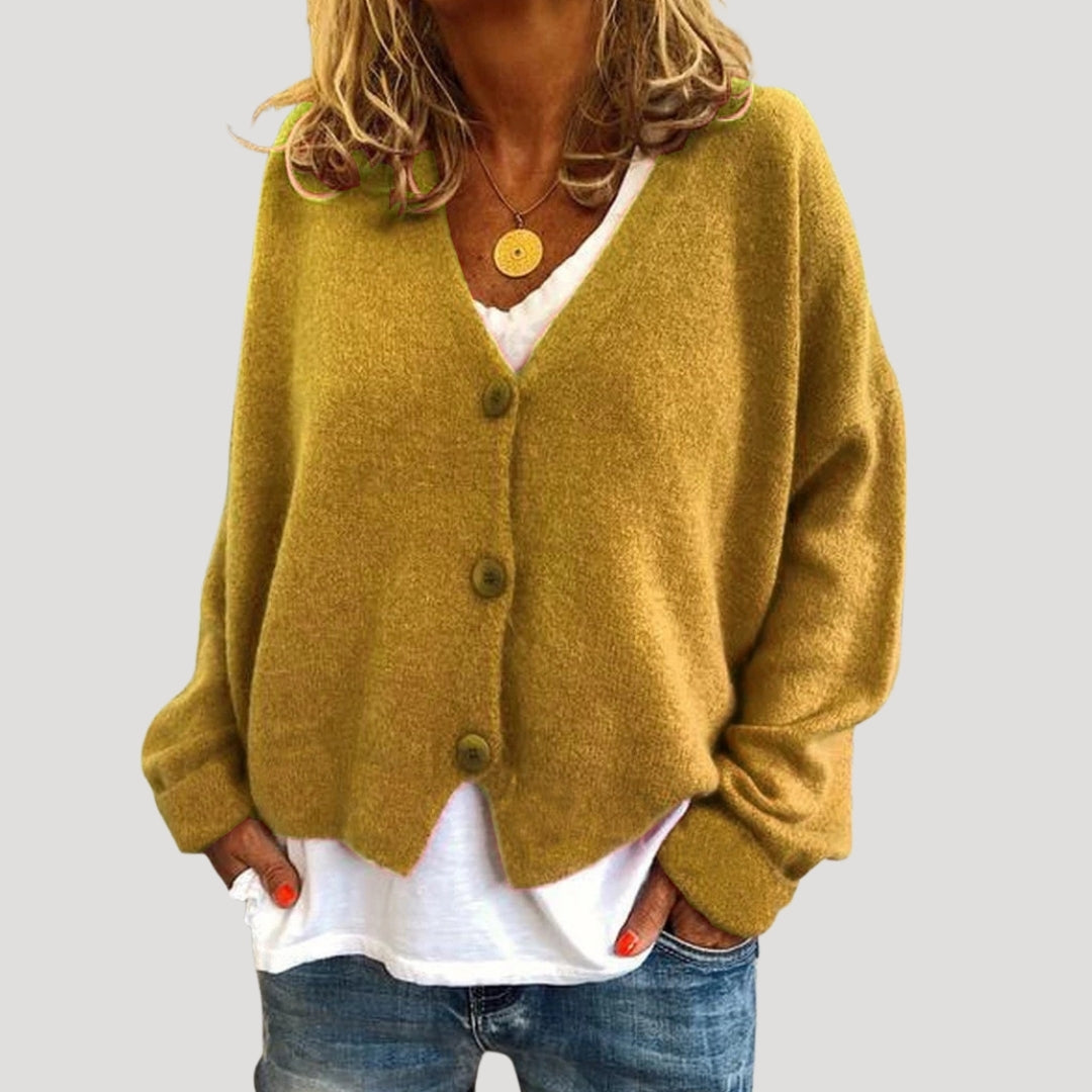 Women’s cardigan oversized v neck button up knit
