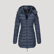 Women’s long padded winter coat hooded puffer jacket